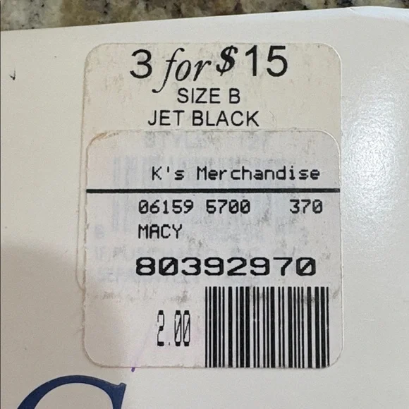 Charter Club Classic Nudes Control Top Ultra Sheer Pantyhose Jet Black Size B - Picture 3 of 3